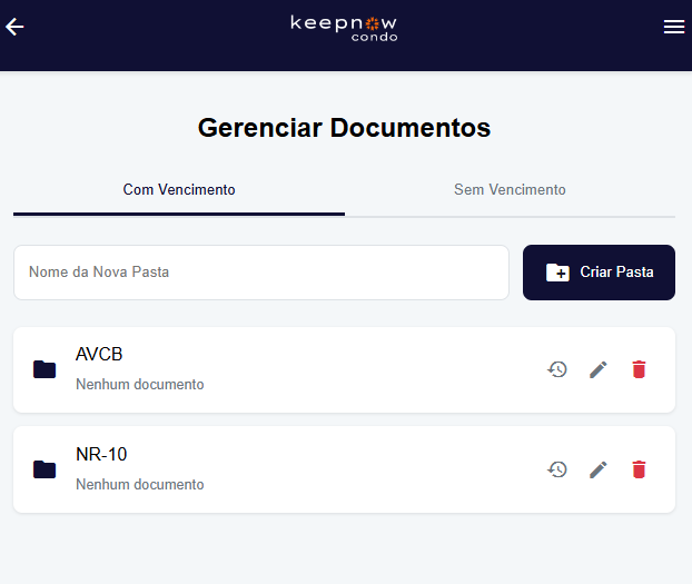 Tela de Documentos