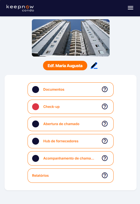 Aplicativo Keepnow Condo em um celular